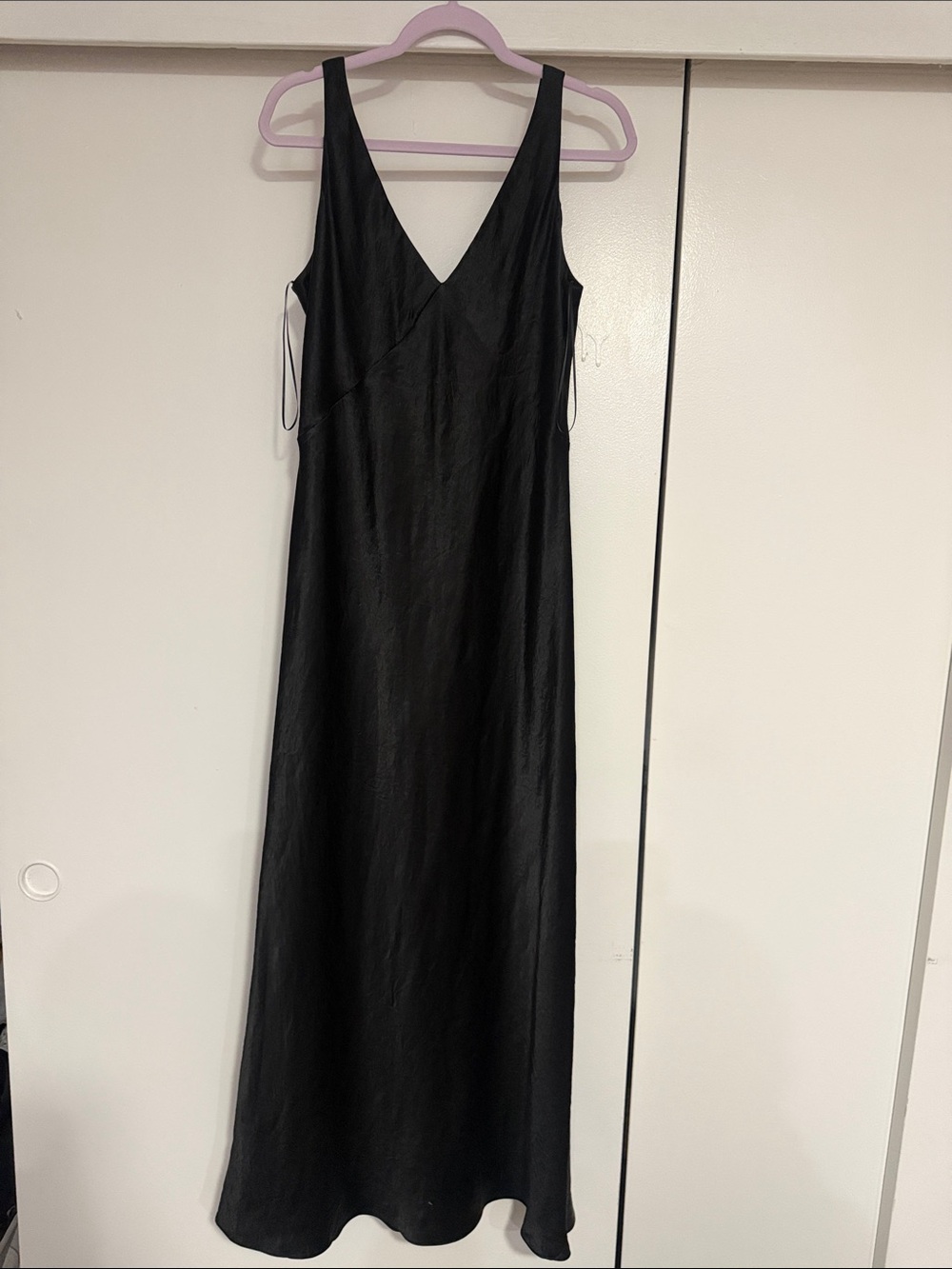 Vince Black V-Neck Maxi Slip Dress